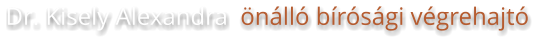 Dr. Kisely Alexandra  önálló bírósági végrehajtó